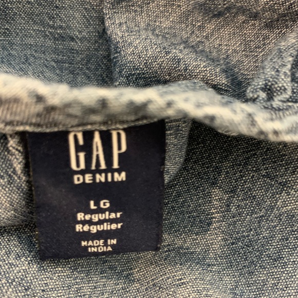 GAP Girls Chambray Blue Button Down (LG) - Picture 2 of 6